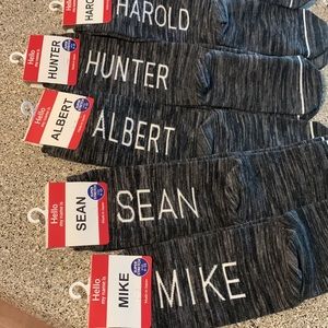 NWT,8/,7/$30 ask for your, name♥️Grey & white sock’s with names collection